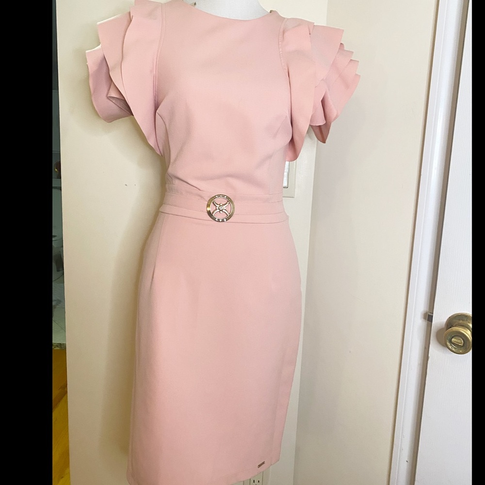 Midi below the knee blush dress